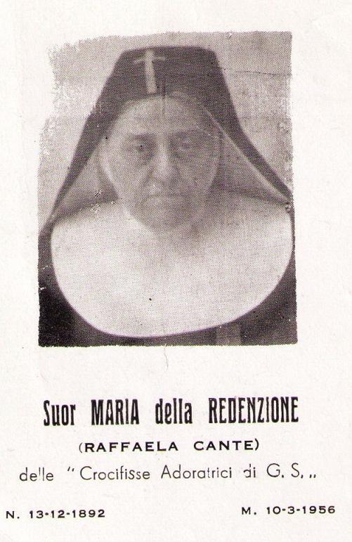 Cante Sr. Maria della Redenzione2  m. 10.3.1956 a San Giorgio a Cremano