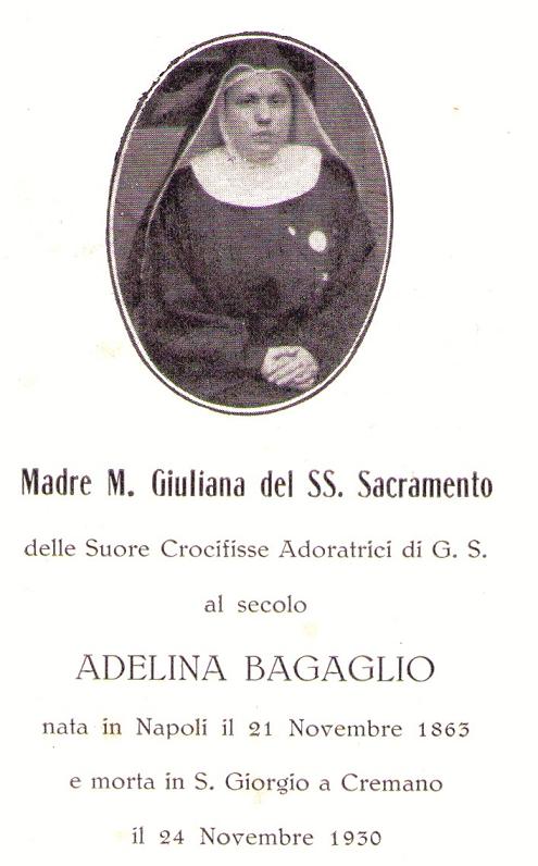Bagaglio Adele1 Sr. Maria Giuliana del Ss.mo Sacramento m.24.11.1930 a San Giorgio a Cremano