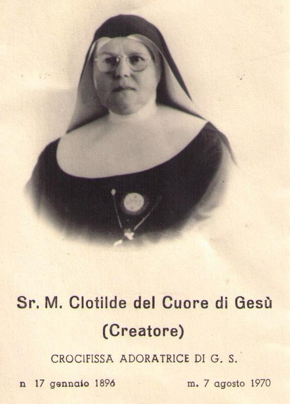 Creatore Sr. Clotilde m. 7.8.1970 a Napoli