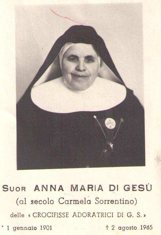 Sorrentino Carmela Sr. Anna Maria di Gesù m. 2.8.1965 a Napoli
